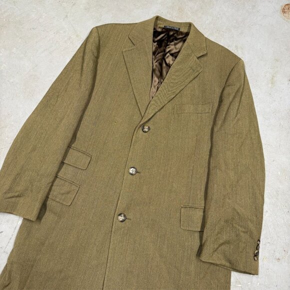 H. Huntsman & Sons 11 Savile Row Wool Cashmere Coat Twill Overcoat Italy 46R - Picture 2 of 10